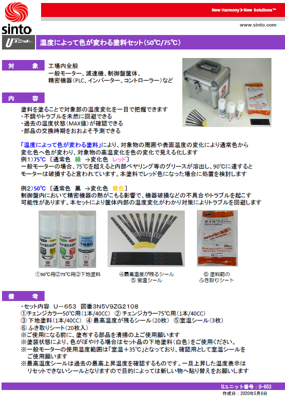 温度によって色が変わる塗料セット